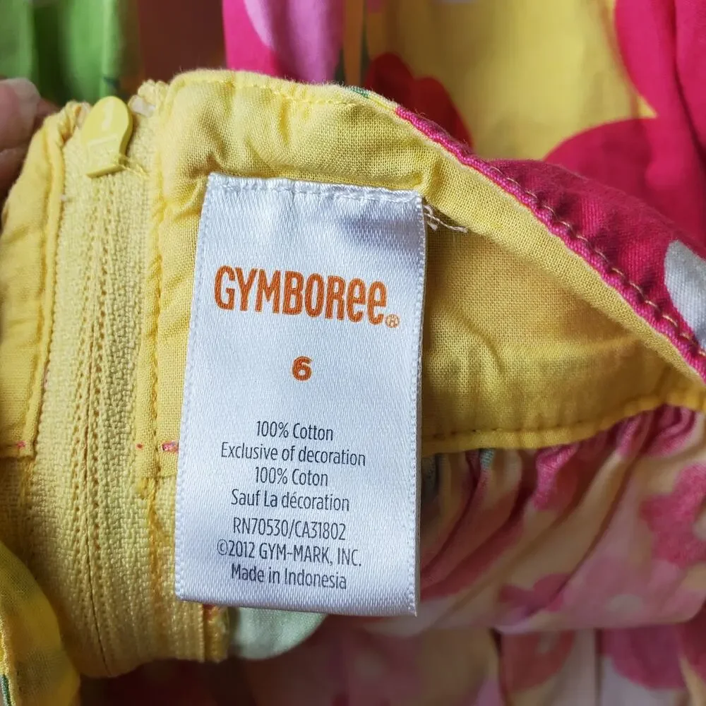 Gymboree Tea Time Afternoon Girls Flower Ribbon Dress Size 6